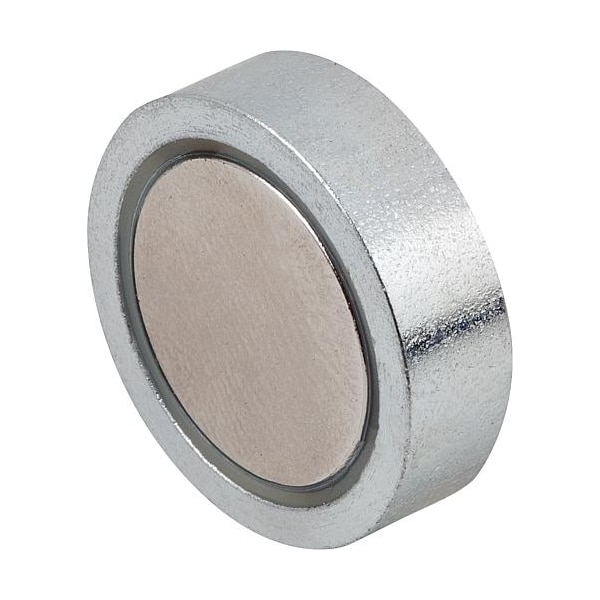 Magnet, neodymium, shallow pot, dia. 32 mm, not threaded